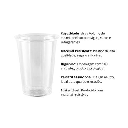 Imagem de Copo de água descartável 300ml copaza c/ 100 un