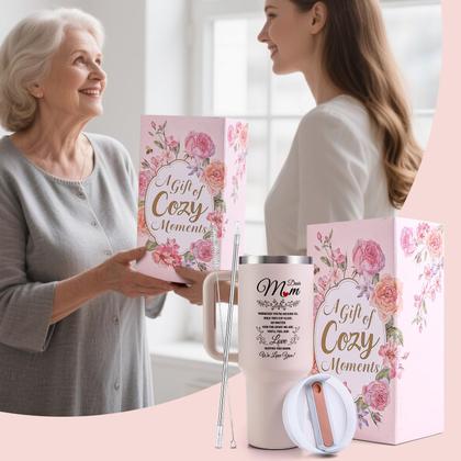 Imagem de Copo de bebida VoziSpace, copo de aniversário para mamãe de 40 onças com alça