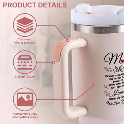 Imagem de Copo de bebida VoziSpace, copo de aniversário para mamãe de 40 onças com alça