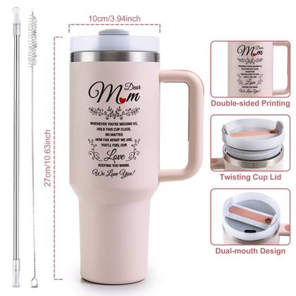 Imagem de Copo de bebida VoziSpace, copo de aniversário para mamãe de 40 onças com alça