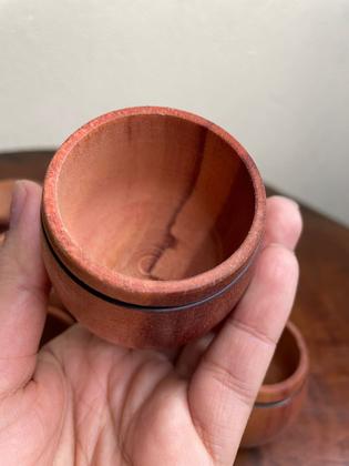 Imagem de Copo De Cachaça Shot Bebida Em Madeira Rústica Kit 10