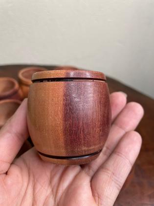 Imagem de Copo De Cachaça Shot Bebida Em Madeira Rústica Kit 10