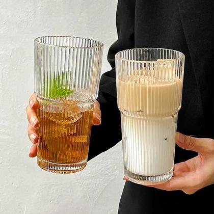 Imagem de Copo De Café De Vidro Transparente De 600ML Com Tampa E Canudo Para Suco, Chá Com Leite, Café Gelado