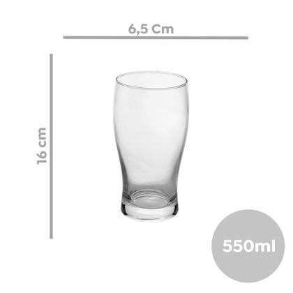 Imagem de Copo de Cerveja Chopp Bebida Vidro 550ml Bom Gourmet