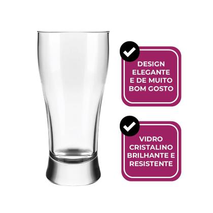 Imagem de Copo de Cerveja Chopp de Vidro Tulipa Bar Restaurante 315ml Em Casa Tem