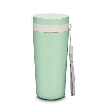 Imagem de Copo de Fibra de Trigo Parede Dupla 300ml com Alça Verde