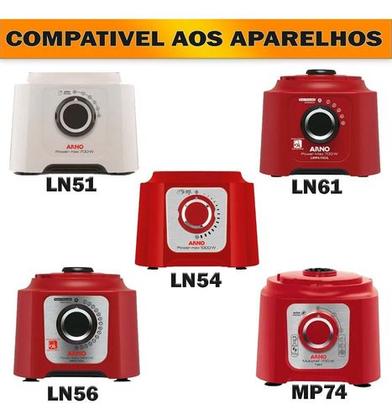 Imagem de Copo de Liquidificador Compatível Arno Power Max 700w 1000w Cristal Vermelho