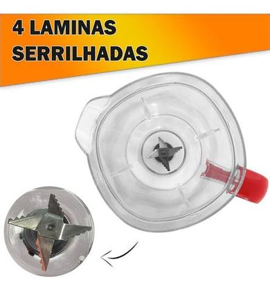 Imagem de Copo de Liquidificador Compatível Arno Power Max 700w 1000w Cristal Vermelho