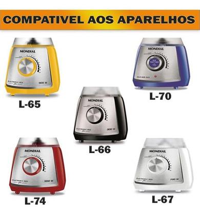 Imagem de Copo de Liquidificador Compatível Mondial Eletronic Inox Vermelho L74 Red