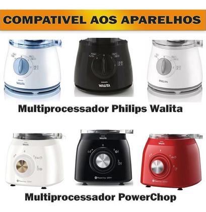 Imagem de Copo de Liquidificador Compatível Philips Walita Multiprocessador Ri7625 Power Chop Ri7630 Cristal Preto