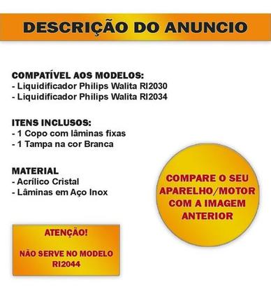 Imagem de Copo de Liquidificador Compatível Philips Walita Ri2030 Ri2034 Liq Faz Ri1760 Ri1774 Ri1764 Branco