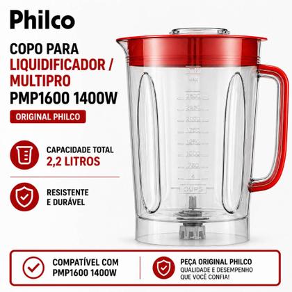 Imagem de Copo de liquidificador philco pmp1600 vermelho