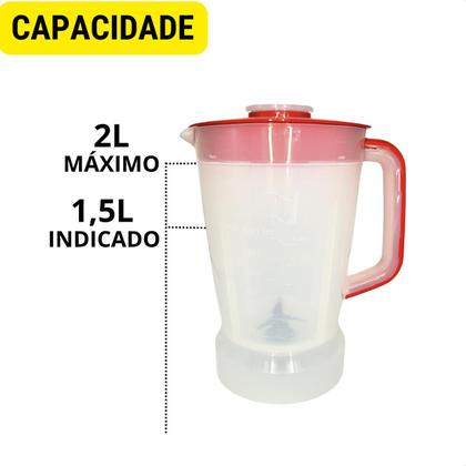 Imagem de Copo de Liquidificador Resistente Mallory Taurus Touch Vermelho