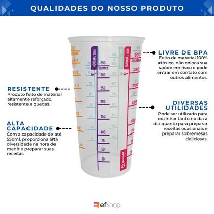 Imagem de Copo de Medição Plástico Medidor Dosador 500ML