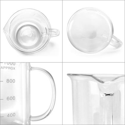 Imagem de Copo de medição QWORK Beaker de vidro borossilicato de 1000 mL com alça