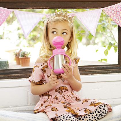 Imagem de Copo de palha Munchkin Cool Cat em aço inoxidável para criança de 240 ml