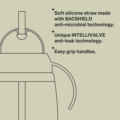 Imagem de Copo de palha Tommee Tippee Starter 300 ml ou mais com alças rosa, pacote com 2 unidades