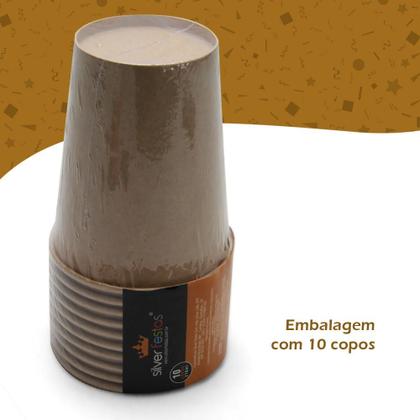 Imagem de Copo De Papel Com 270ml Prático E Seguro 10 Unidades SilverFestas