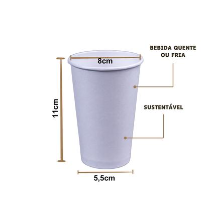 Imagem de Copo de papel liso 300 ml biodegradavel descartável 50 unidades