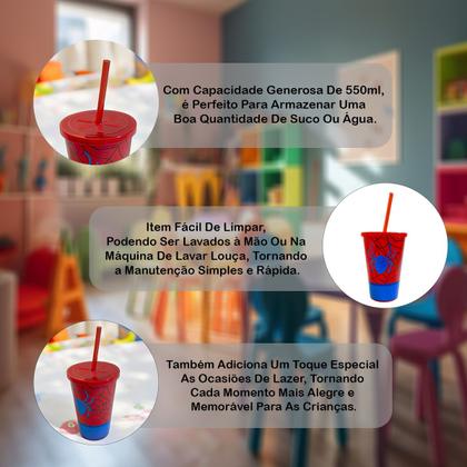 Imagem de Copo de Plástico 550ml para Crianças  Tema Love Princesa