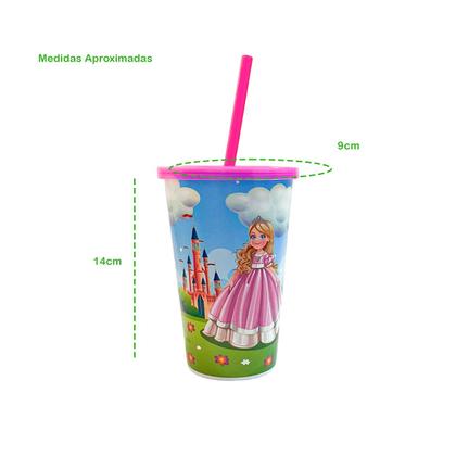 Imagem de Copo de Plástico 550ml para Crianças  Tema Love Princesa