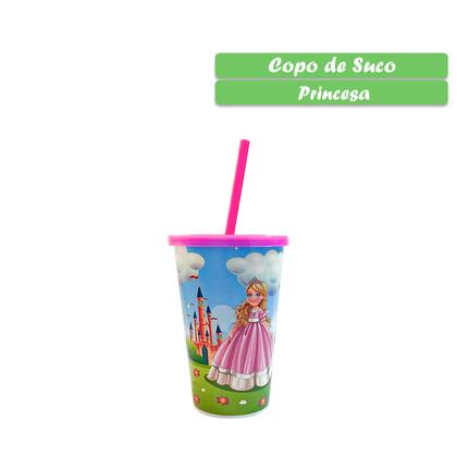 Imagem de Copo de Plástico 550ml para Crianças  Tema Love Princesa