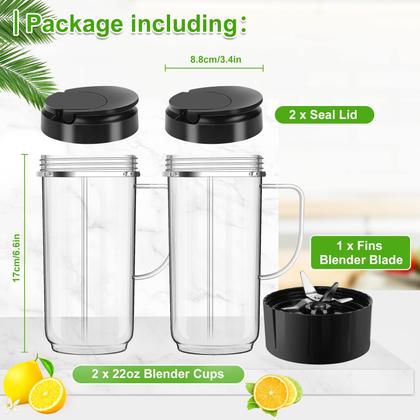 Imagem de Copo de reposição UBYNID Magic Bullet Blender 650 ml, pacote com 2