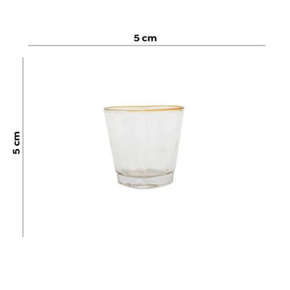 Imagem de Copo de Shot Coração Vidro com Borda Dourada 50ml Lyor