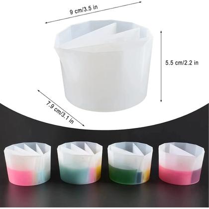 Imagem de Copo De Silicone Reutilizável Com Divisórias Para Resina E Tinta Acrílica  Ferramenta Para Arte
