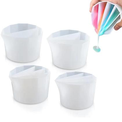 Imagem de Copo De Silicone Reutilizável Com Divisórias Para Resina E Tinta Acrílica  Ferramenta Para Arte