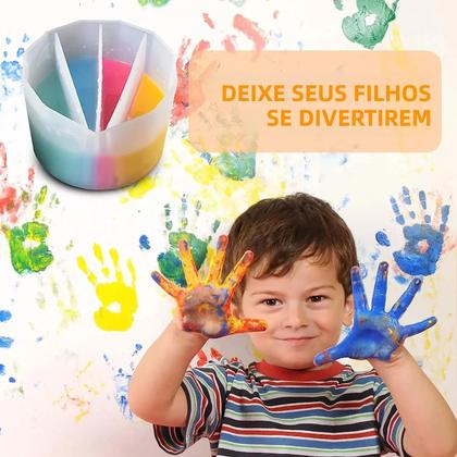 Imagem de Copo De Silicone Reutilizável Com Divisórias Para Resina E Tinta Acrílica  Ferramenta Para Arte