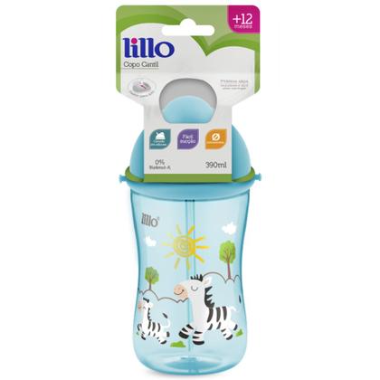 Imagem de Copo De Transição Cantil Com Canudo Antivazamento Azul Lillo