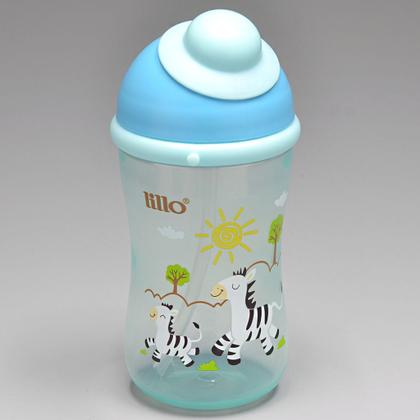 Imagem de Copo De Transição Cantil Com Canudo Antivazamento Azul Lillo