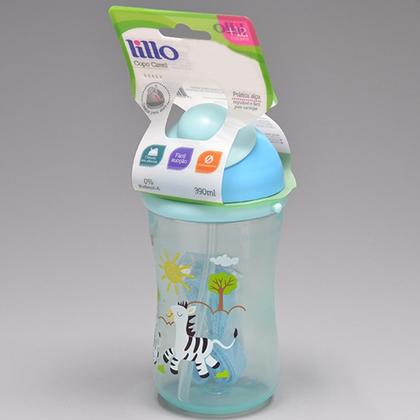 Imagem de Copo De Transição Cantil Com Canudo Antivazamento Azul Lillo