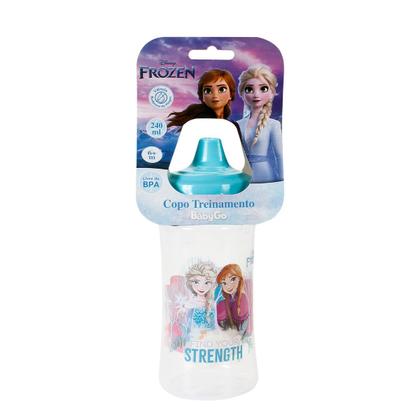Imagem de Copo De Transição Infantil C/ Válvula Redutora de Pingos 240ml Frozen Princesas Disney BabyGo