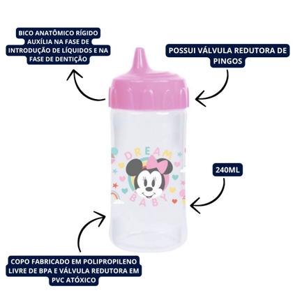 Imagem de Copo De Transição Infantil Com Redutor de Pingo 240ml Minnie Disney BabyGo