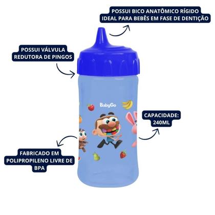Imagem de Copo De Transição Infantil Com Válvula Redutora de Pingos 240ml José Totoy BabyGo
