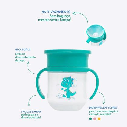 Imagem de Copo de Treinamento 360º 200ml +6m Verde Petit Piá