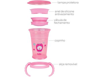 Imagem de Copo De Treinamento Buba Rosa 360 Infantil Com Alça