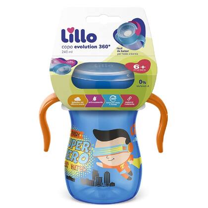 Imagem de Copo de Treinamento Infantil 360 Evolution 240ml Azul Lillo