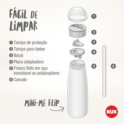 Imagem de Copo de Treinamento NUK Mini-Me Garrafinha Infantil Flip Cup 450ml 2 em 1 Sustentável 12+ Meses