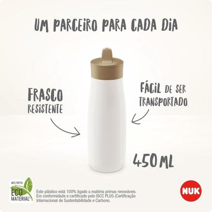 Imagem de Copo de Treinamento NUK Mini-Me Garrafinha Infantil Flip Cup 450ml 2 em 1 Sustentável 12+ Meses