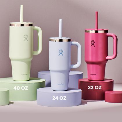 Imagem de Copo de viagem Hydro Flask com alça, tampa e canudo 700 ml rosa