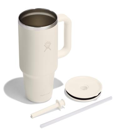Imagem de Copo de viagem Hydro Flask de 1,2 L com alça, tampa e palha marfim