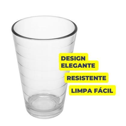 Imagem de Copo de Vidro 200ml Suco Refrigerante Água Lines Rings Fratelli