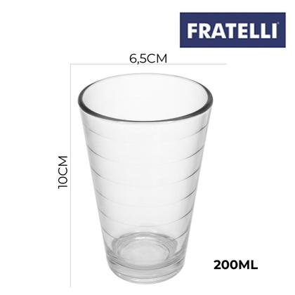 Imagem de Copo de Vidro 200ml Suco Refrigerante Água Lines Rings Fratelli