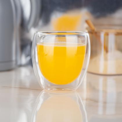 Imagem de Copo De Vidro 250ml Parede Dupla P/Café Suco Refrigerante