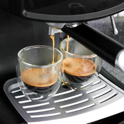 Imagem de Copo De Vidro 250ml Parede Dupla P/Café Suco Refrigerante
