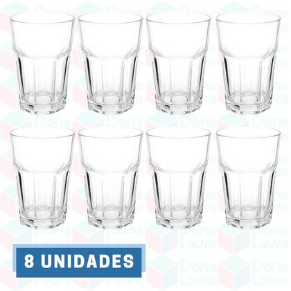 Imagem de Copo de Vidro 350ml Vitamina Transparentes Drink 8 Unidades