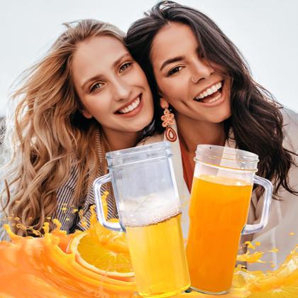 Imagem de Copo de vidro de 700 ml com tampas e canudos, pacote com 4 - Genérico